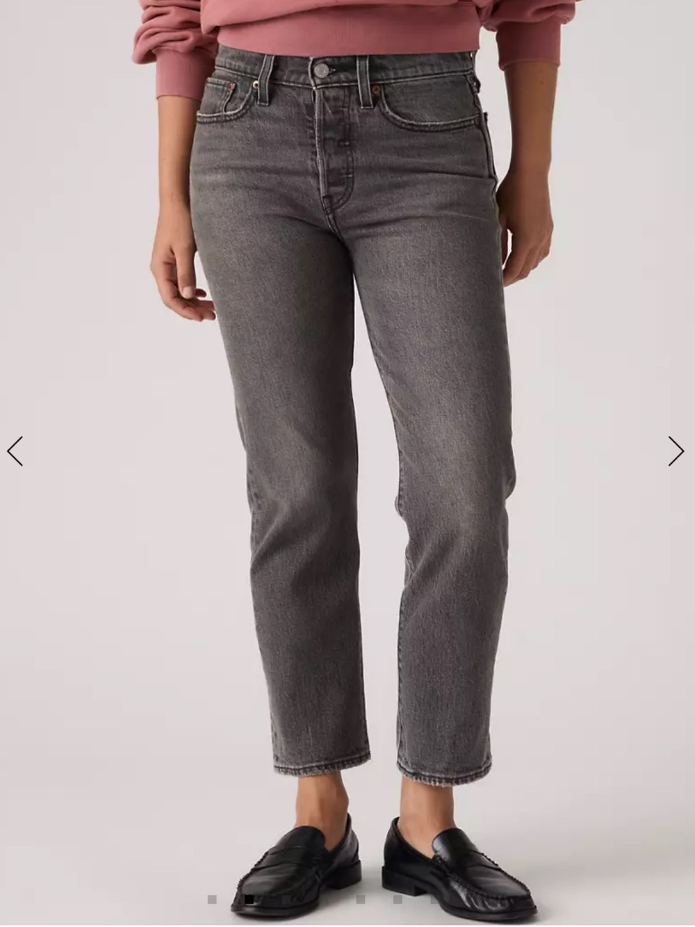 High-Rise Gray Women's Jeans - Classic Straight Leg
